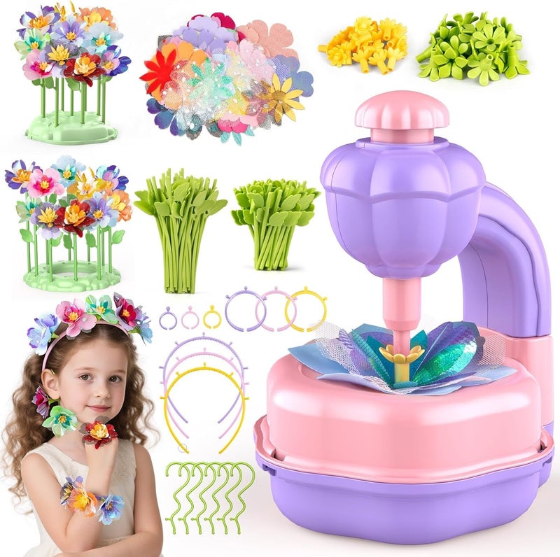 IBLOTIME Fabric Flower Bouquets Toys DIY Flower Press Kit Arts and Crafts for Kids Ages 4-8 6-8 8-12 Girls, Creative Flower Bouquet Making Set Craft Supplies Gifts for 7 Year Old Girl Birthday Christmas - Image 1